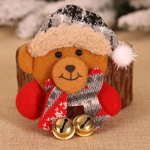 Snowman LED Christmas Pin Brooch With Bells - Picture 5 of 8